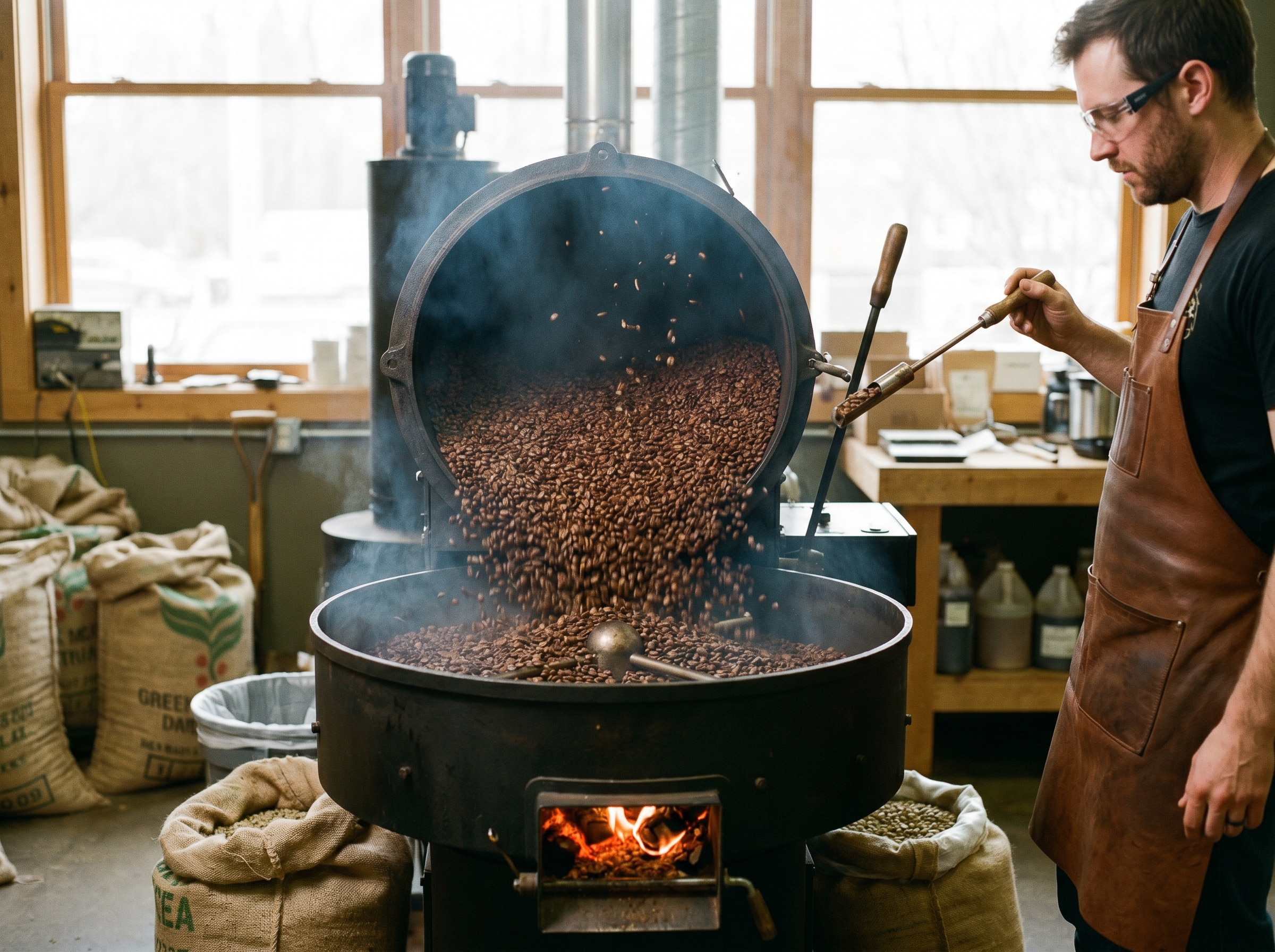 Proses roasting kopi di Evermore